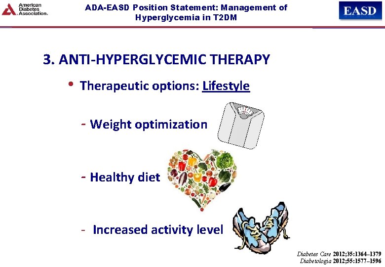 ADA-EASD Position Statement: Management of Hyperglycemia in T 2 DM 3. ANTI-HYPERGLYCEMIC THERAPY •