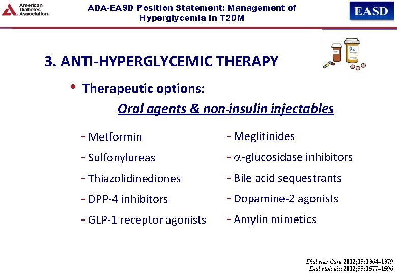 ADA-EASD Position Statement: Management of Hyperglycemia in T 2 DM 3. ANTI-HYPERGLYCEMIC THERAPY •