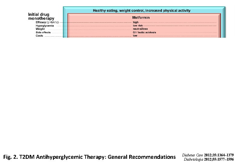 Fig. 2. T 2 DM Antihyperglycemic Therapy: General Recommendations Diabetes Care 2012; 35: 1364–