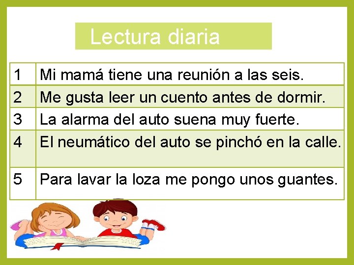 1 2 3 4 5 Lectura diaria día 3 Mi mamá tiene una reunión