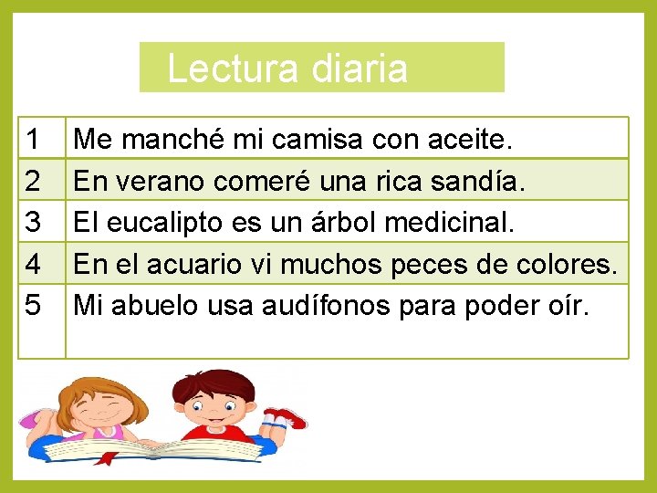 1 2 3 4 5 Lectura diaria día 3 Me manché mi camisa con