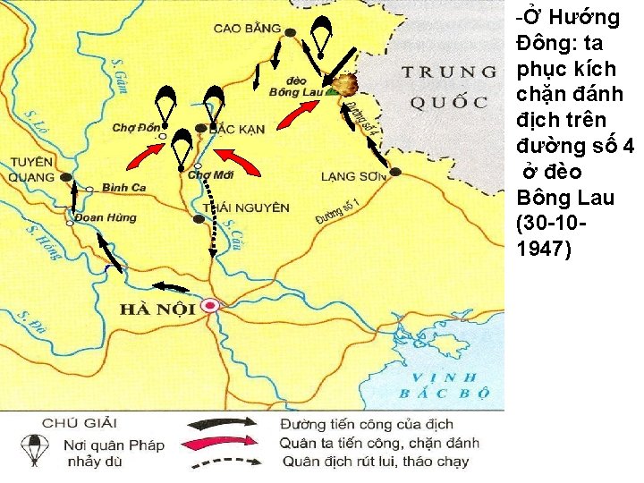 -Ở Hướng Đông: ta phục kích chặn đánh địch trên đường số 4 ở