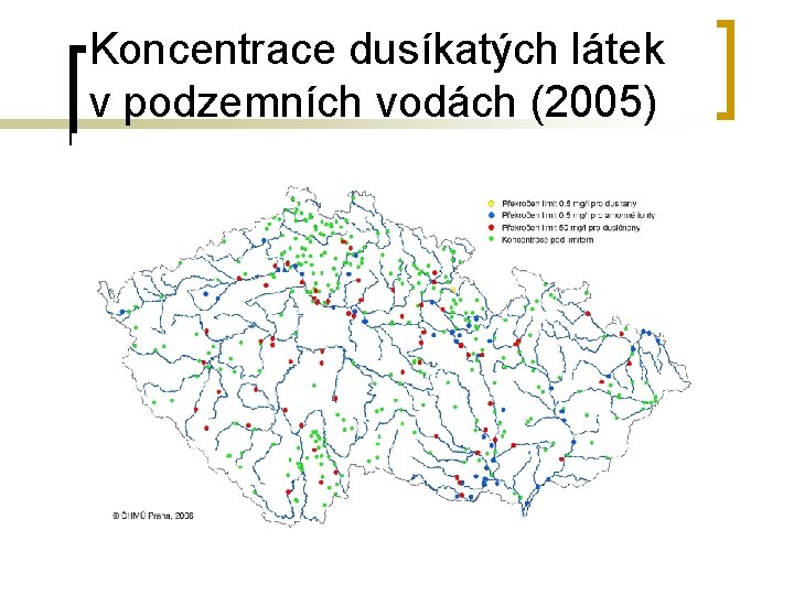 Koncentrace dusíkatých látek v podzemních vodách (2005) 