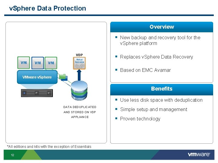 v. Sphere Data Protection Overview § New backup and recovery tool for the v.