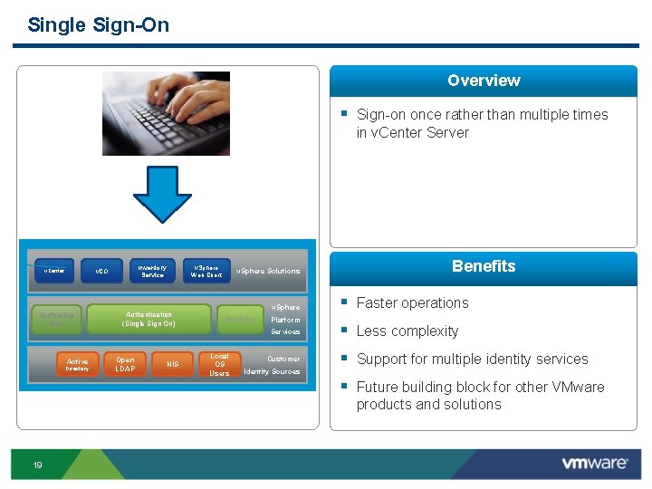 Single Sign-On Overview § Sign-on once rather than multiple times in v. Center Server