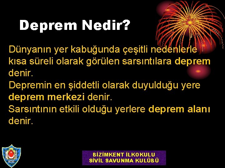 Deprem Nedir? Dünyanın yer kabuğunda çeşitli nedenlerle kısa süreli olarak görülen sarsıntılara deprem denir.