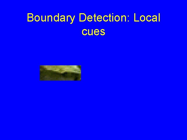 Boundary Detection: Local cues 