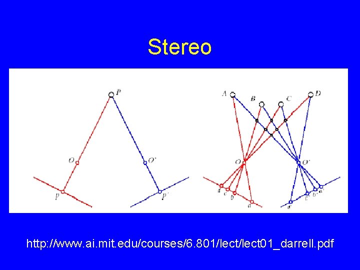 Stereo http: //www. ai. mit. edu/courses/6. 801/lect 01_darrell. pdf 