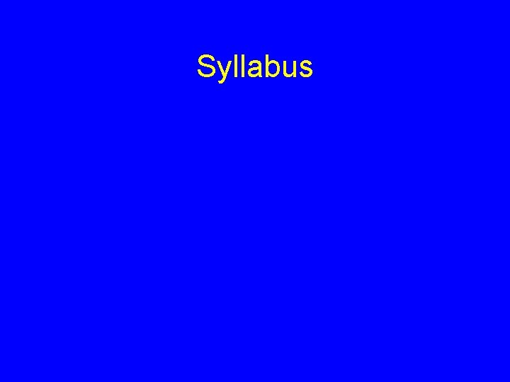 Syllabus 