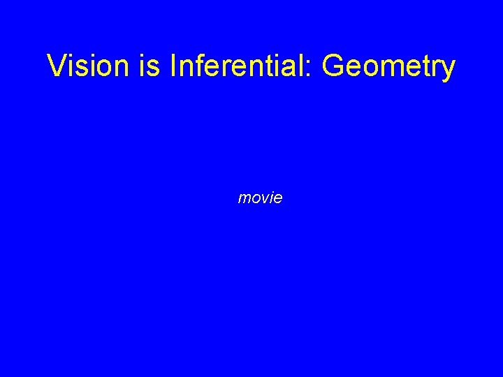 Vision is Inferential: Geometry movie 