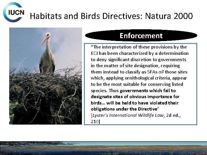 Habitats and Birds Directives: Natura 2000 Enforcement “The interpretation of these provisions by the