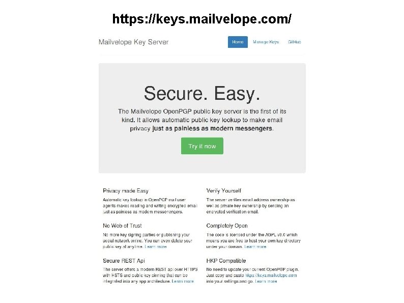 https: //keys. mailvelope. com/ 