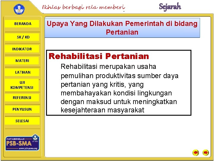 Ikhlas berbagi rela memberi. BERANDA SK / KD INDIKATOR MATERI LATIHAN UJI KOMPETENSI REFERENSI