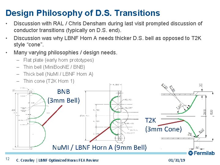 Design Philosophy of D. S. Transitions • • • Discussion with RAL / Chris