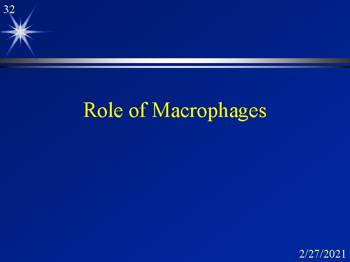 32 Role of Macrophages 2/27/2021 