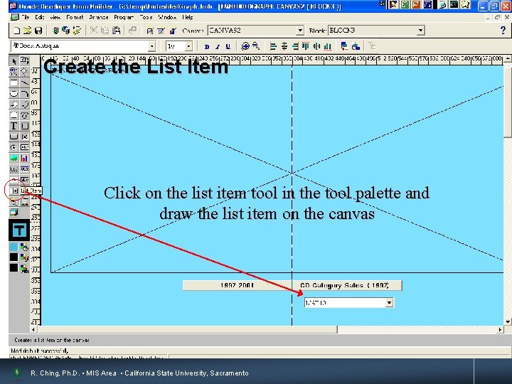 Create the List Item Click on the list item tool in the tool palette