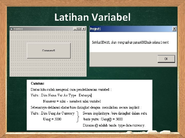 Latihan Variabel 