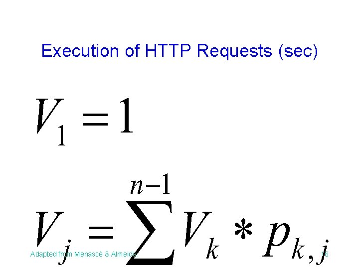 Execution of HTTP Requests (sec) Adapted from Menascé & Almeida. 16 