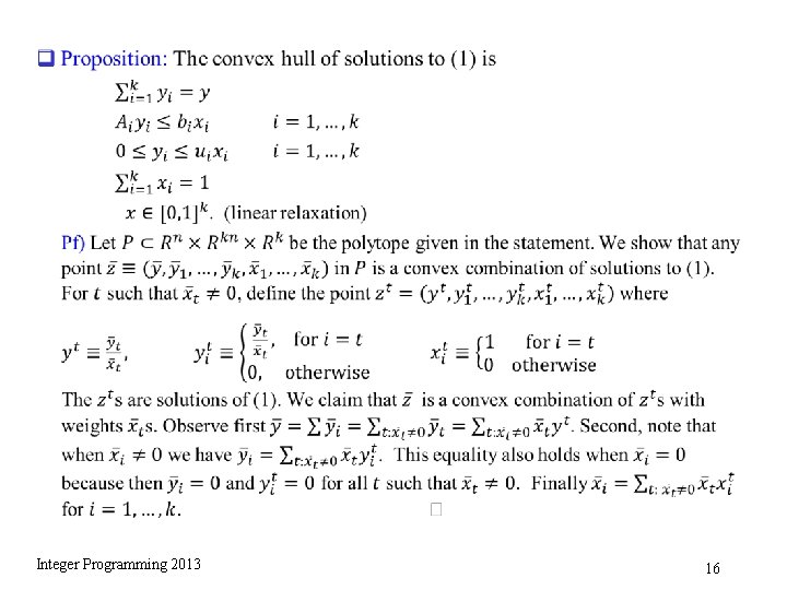 q Integer Programming 2013 16 