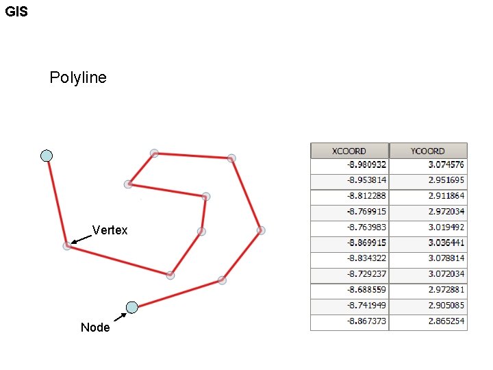 GIS Polyline Vertex Node 