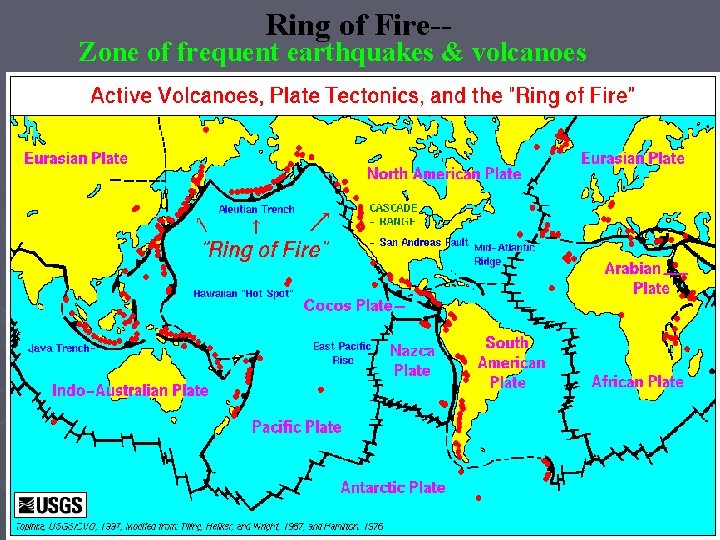 Ring of Fire-- Zone of frequent earthquakes & volcanoes Ring of Fire-- Zone of frequent earthquakes & volcanoes