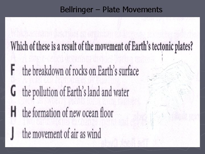 Bellringer – Plate Movements Bellringer – Plate Movements