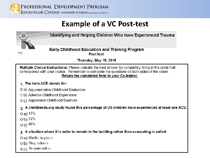 Example of a VC Post-test 