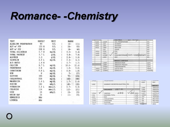 Romance- -Chemistry O 