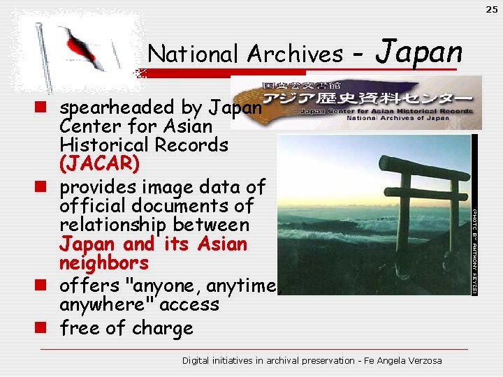 25 National Archives - Japan n spearheaded by Japan Center for Asian Historical Records
