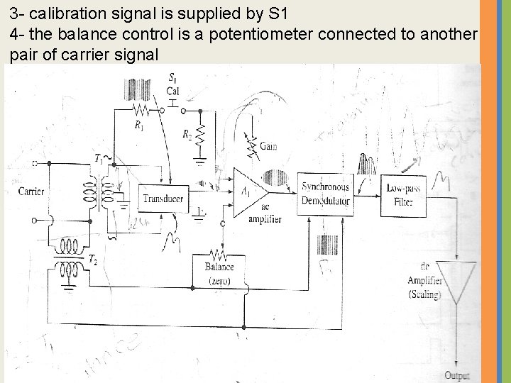 3 - calibration signal is supplied by S 1 4 - the balance control