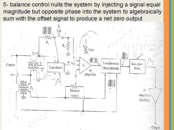 5 - balance control nulls the system by injecting a signal equal magnitude but