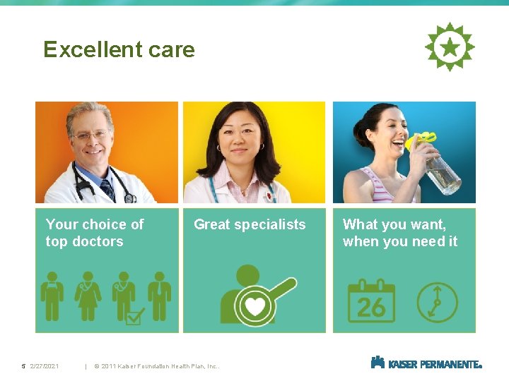 Excellent care Your choice of top doctors 5 2/27/2021 | Great specialists © 2011