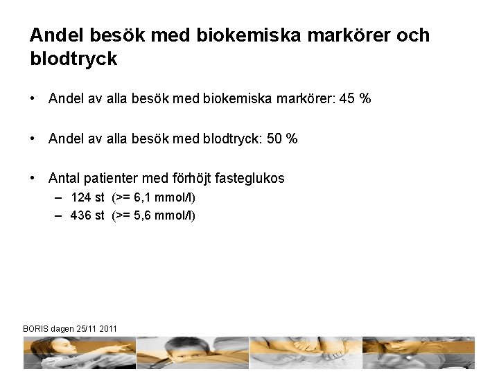 Andel besök med biokemiska markörer och blodtryck • Andel av alla besök med biokemiska