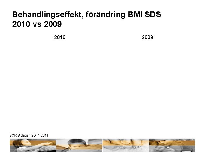 Behandlingseffekt, förändring BMI SDS 2010 vs 2009 2010 BORIS dagen 25/11 2009 