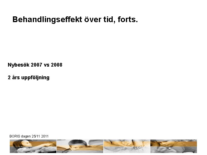 Behandlingseffekt över tid, forts. Nybesök 2007 vs 2008 2 års uppföljning BORIS dagen 25/11