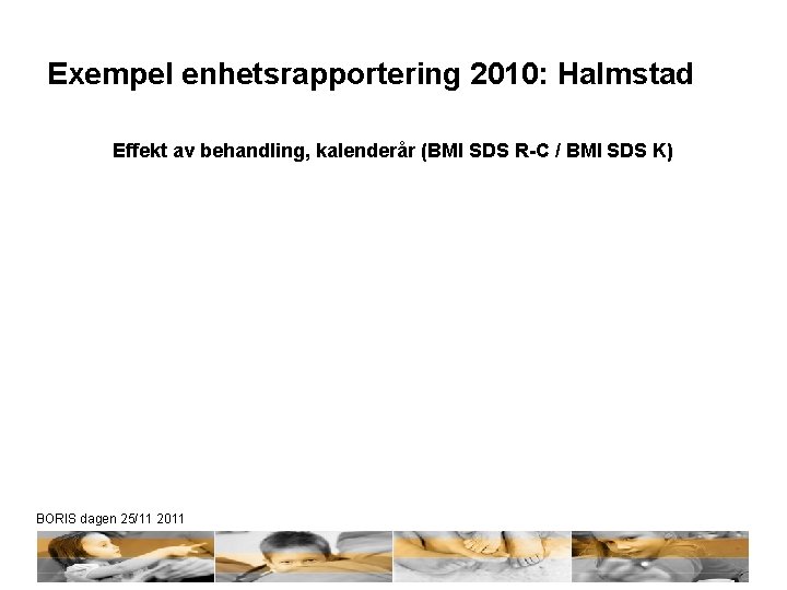 Exempel enhetsrapportering 2010: Halmstad Effekt av behandling, kalenderår (BMI SDS R-C / BMI SDS