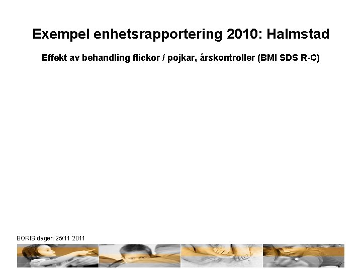 Exempel enhetsrapportering 2010: Halmstad Effekt av behandling flickor / pojkar, årskontroller (BMI SDS R-C)