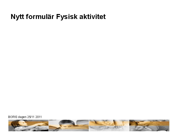 Nytt formulär Fysisk aktivitet BORIS dagen 25/11 2011 