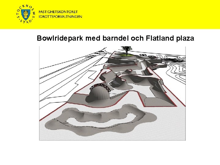 Bowlridepark med barndel och Flatland plaza T-bana Högdalen n ge ä v Ha rps