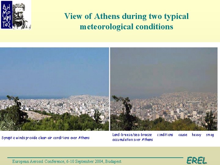 View of Athens during two typical meteorological conditions European Aerosol Conference, 6 -10 September