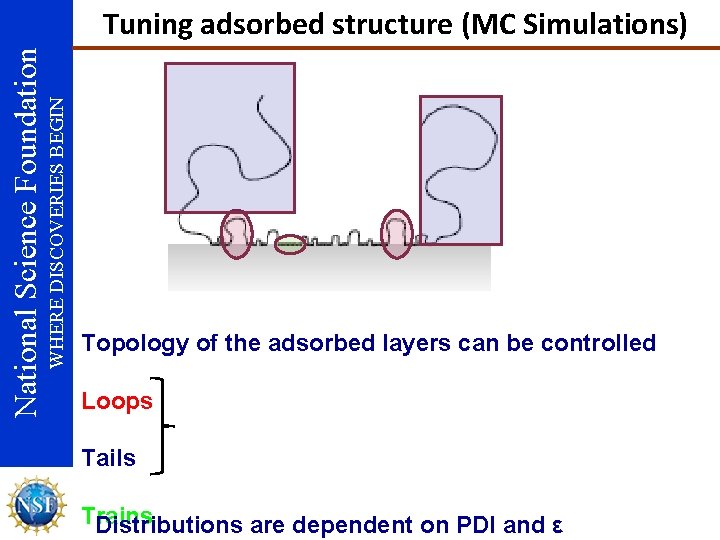 WHERE DISCOVERIES BEGIN National Science Foundation Tuning adsorbed structure (MC Simulations) Topology of the