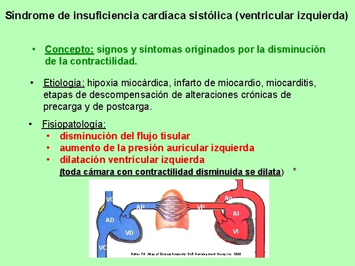 Síndrome de insuficiencia cardíaca sistólica (ventricular izquierda) • Concepto: signos y síntomas originados por