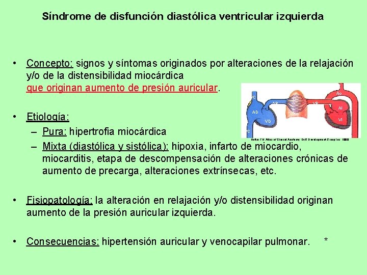 Síndrome de disfunción diastólica ventricular izquierda • Concepto: signos y síntomas originados por alteraciones