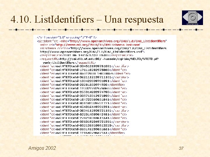 4. 10. List. Identifiers – Una respuesta Amigos 2002 37 