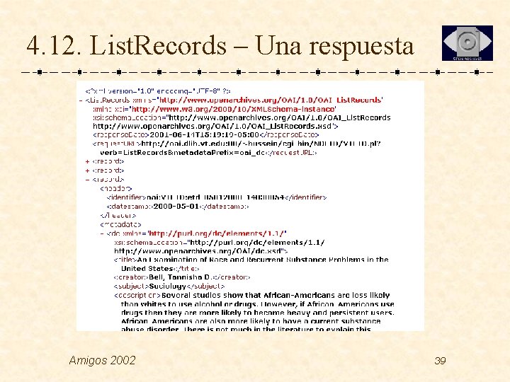 4. 12. List. Records – Una respuesta Amigos 2002 39 