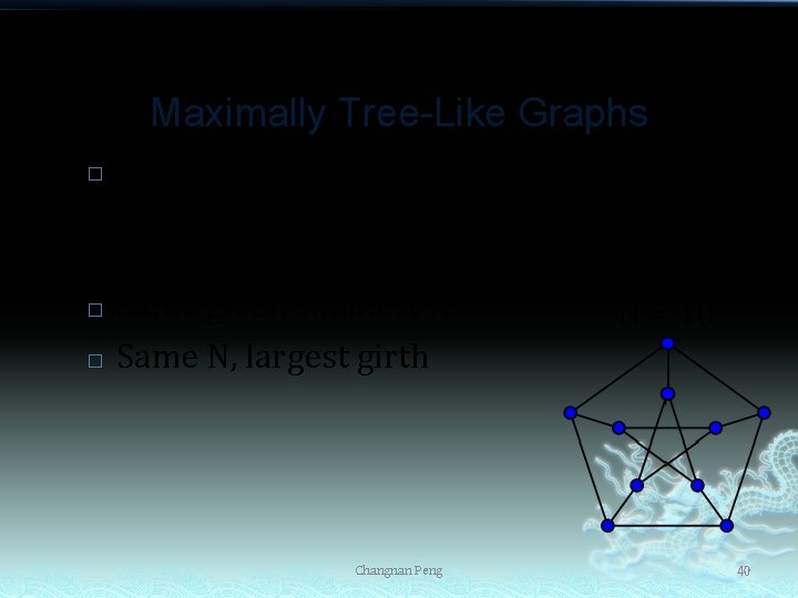 Maximally Tree-Like Graphs � � � The quality of using finite graph to approximate