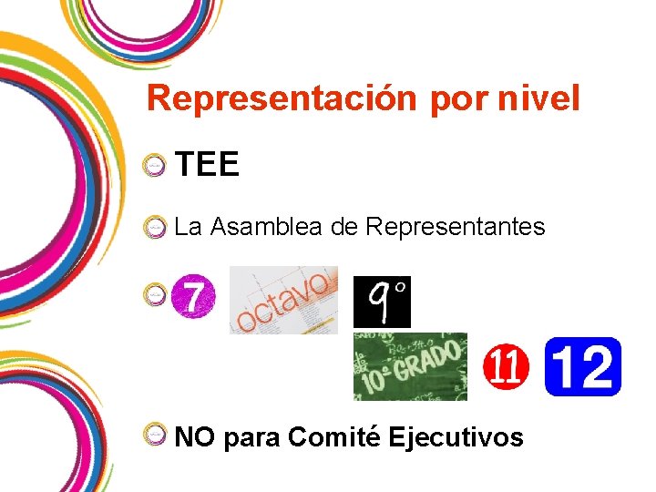 Representación por nivel TEE La Asamblea de Representantes NO para Comité Ejecutivos 