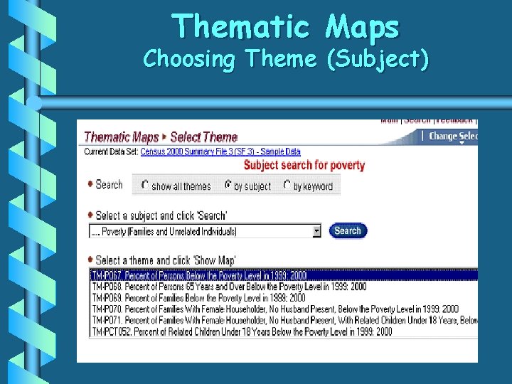 Thematic Maps Choosing Theme (Subject) 