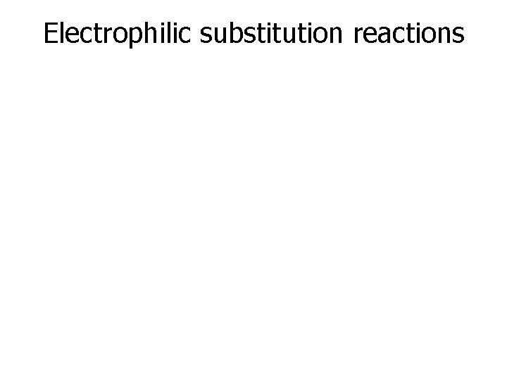 Electrophilic substitution reactions 