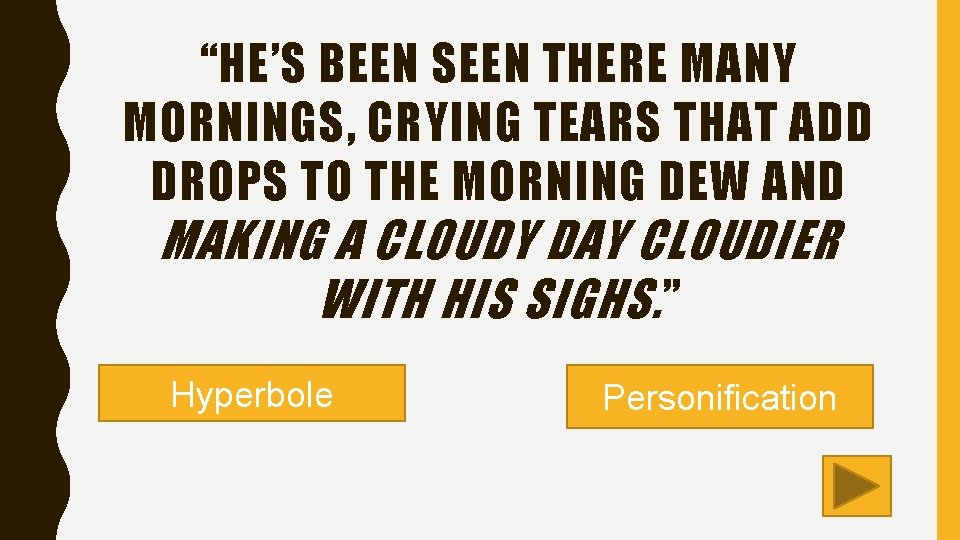 “HE’S BEEN SEEN THERE MANY MORNINGS, CRYING TEARS THAT ADD DROPS TO THE MORNING